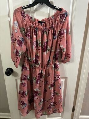 Lane Bryant Women’s 12 Pink Floral Off-Shoulder Dress